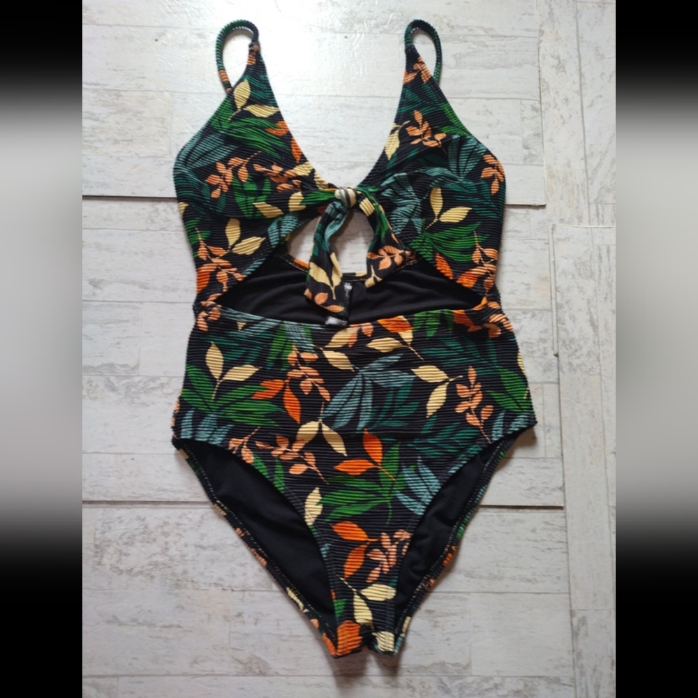 Tropical Print One-Piece Swimsuit